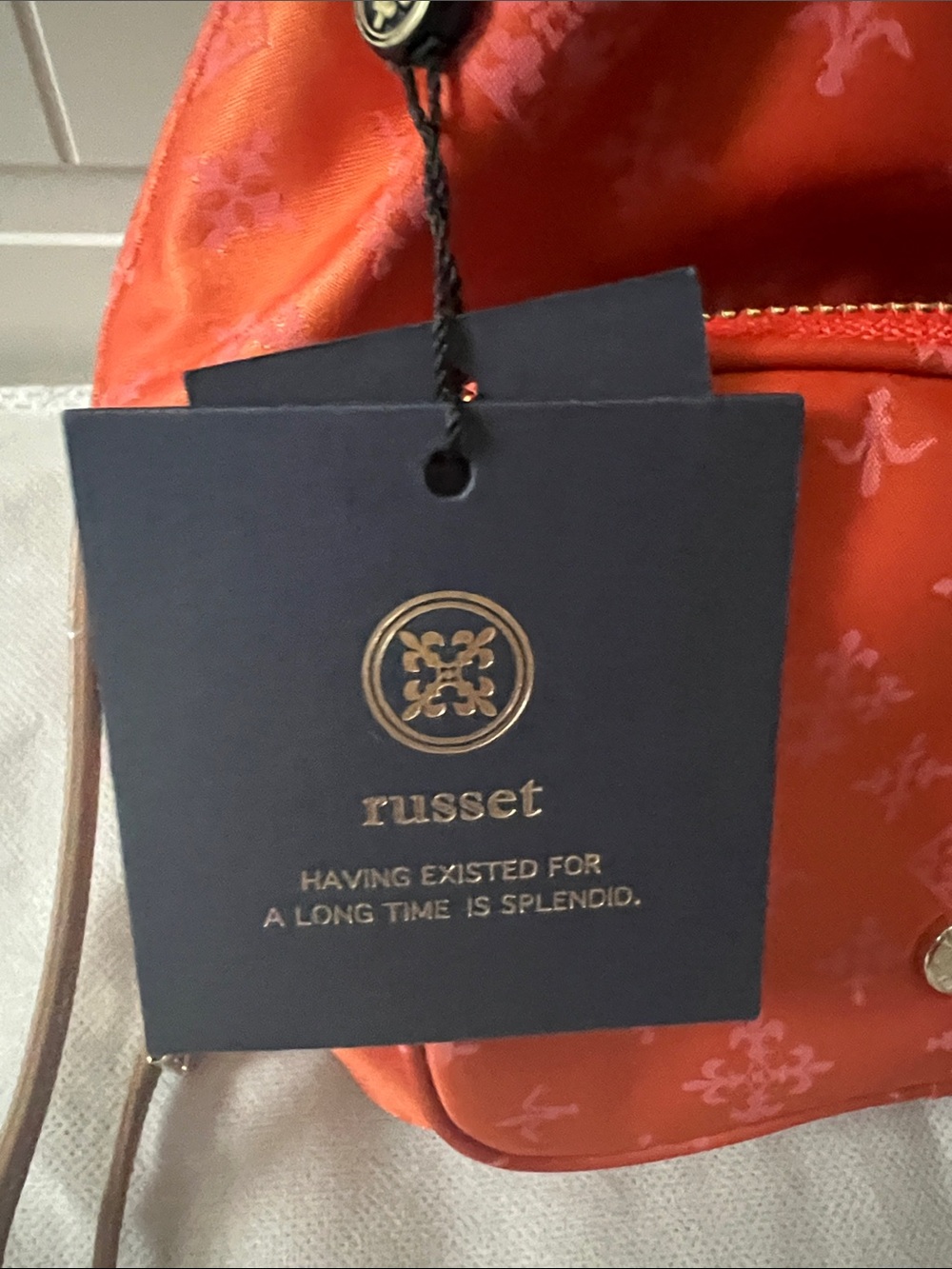 Russet Orange Drawstring Bucket Bag - Picture 2 of 5